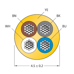 Thumbnail for CABLE4X0.34-XX-PUR-YE-100M/TXY