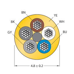 Thumbnail for CABLE5X0.34-XX-PUR-YE-500M/TXY