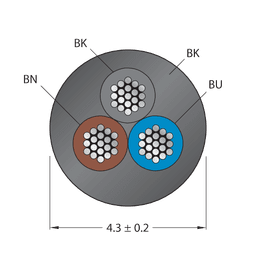 Thumbnail for CABLE3X0.34-XX-PVC-BK-500M/TEL