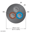 CABLE3X0.34-XX-PVC-BK-100M/TEL