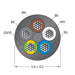 Thumbnail for CABLE(4+1)X0.34-XX-PVC-BK-500M/TEL