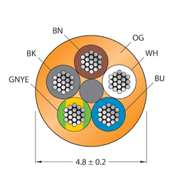 Thumbnail for CABLE(4+1)X0.34-XX-PUR-OG-500M/TXO