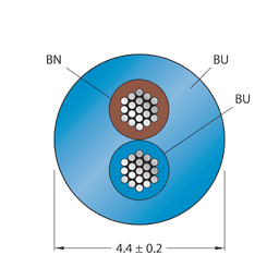 Thumbnail for CABLE2X0.50-XX-PUR-BU-100M/TXB