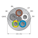 CABLE(4+1)X0.34-XX-PVC-GY-100M/TEG