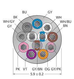 Thumbnail for CABLE12X0.14-XX-PVC-GY-500M/TEG