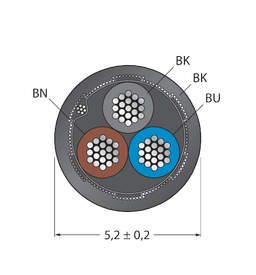 Thumbnail for CABLE3X0.34-SH-PUR-BK-500M/TXL