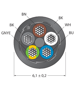Thumbnail for CABLE(4+1)X0.34-SH-PVC-BK-500M/TEL