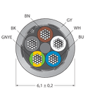 CABLE(4+1)X0.34-SH-PVC-GY-500M/TEG