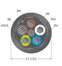 CABLE(4+1)X0.34-SH-PUR-BK-100M/TXL