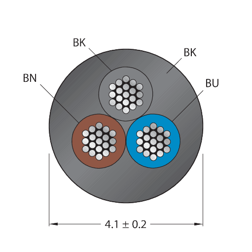 CABLE3X0.34-XX-PUR-BK-500M/TXL