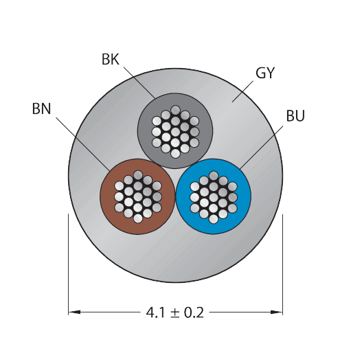 CABLE3X0.34-XX-PUR-GY-500M/TXG