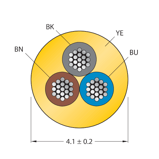 CABLE3X0.34-XX-PUR-YE-100M/TXY