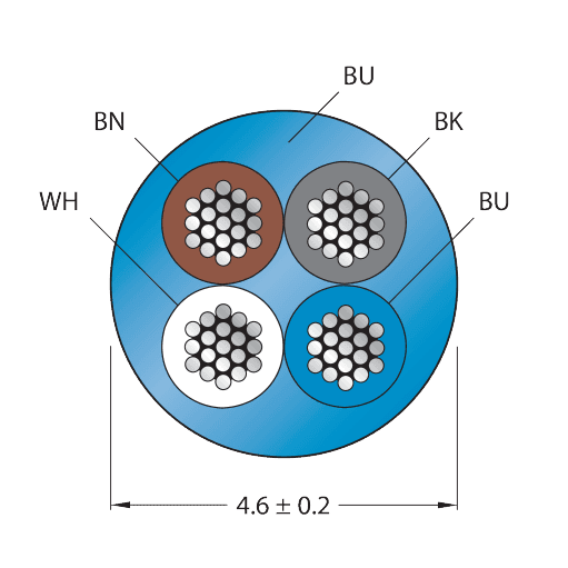 CABLE4X0.34-XX-PVC-BU-100M/TEB