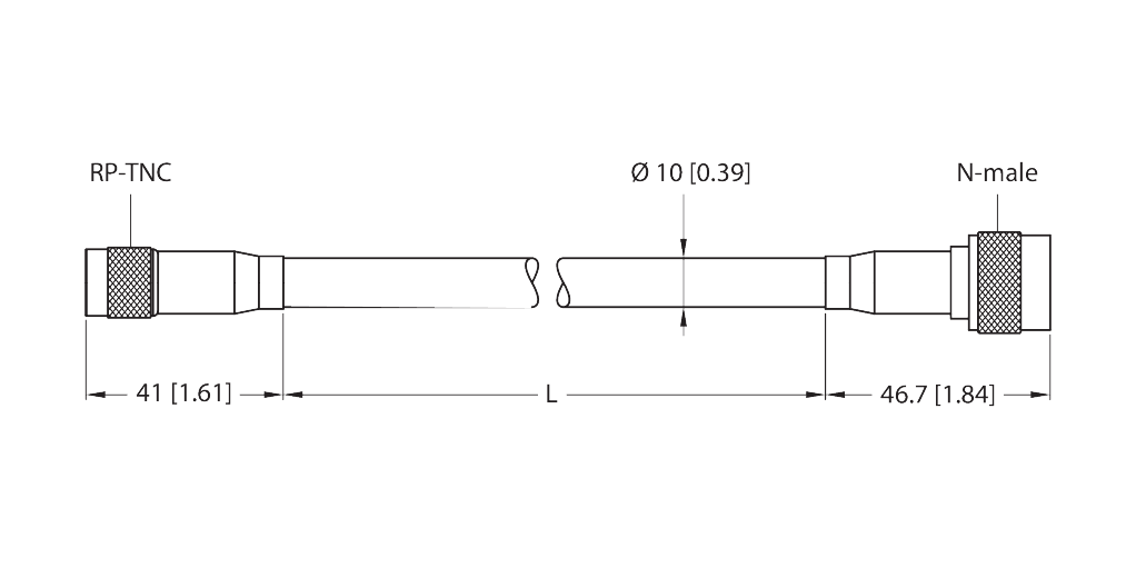T-UHF-CBL-RG213-RPTNC-4-N-M