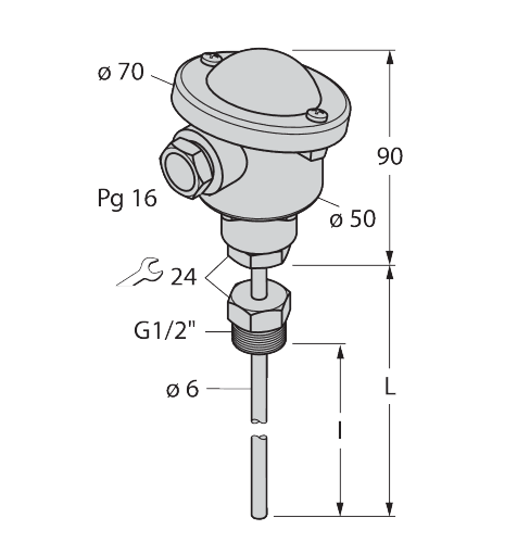 TTK100C-206B-G1/2-LI6-PG16-L0250