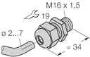 M16X1.5 CABLE GLAND BLACK