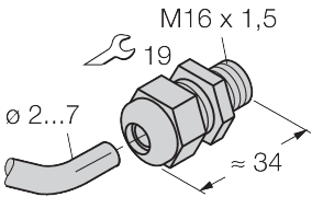 M16X1.5 CABLE GLAND BLACK