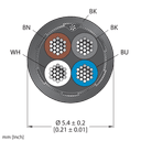 CABLE4X0.34-SH-PUR-BK-500M/TXL