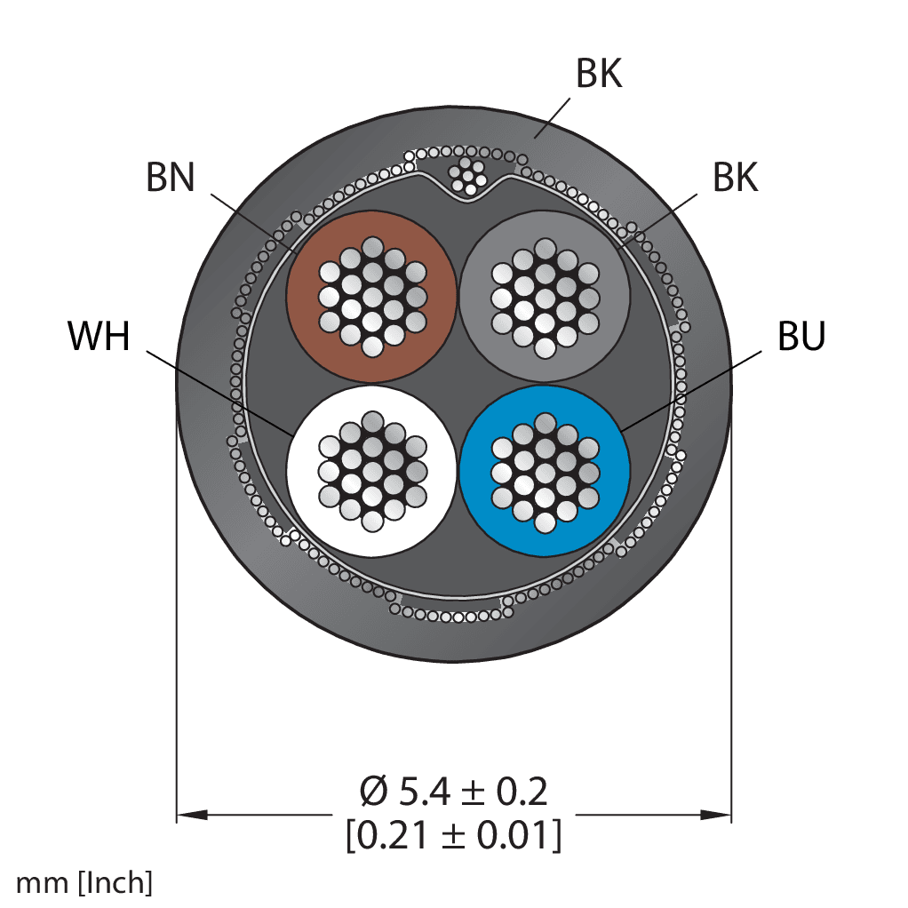 CABLE4X0.34-SH-PUR-BK-250M/TXL