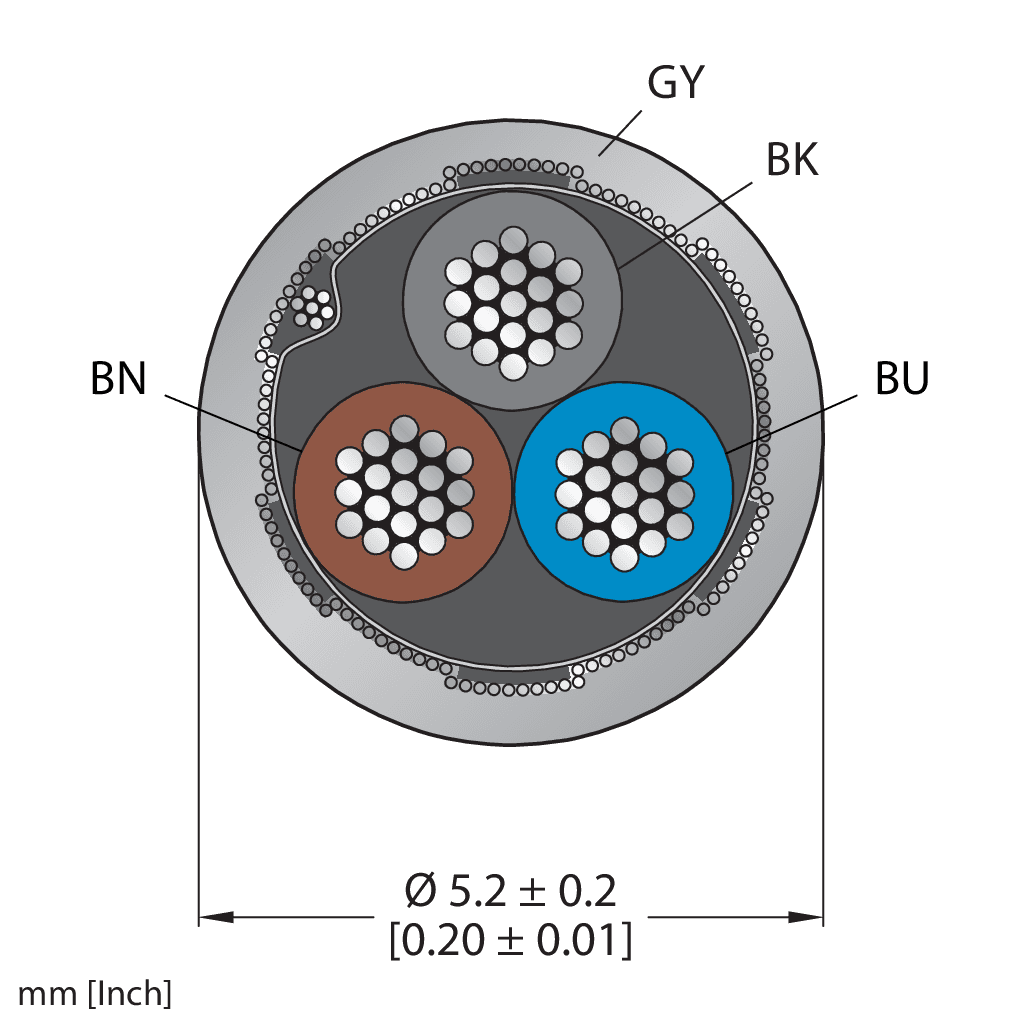 CABLE3X0.34-SH-PVC-GY-500M/TEG